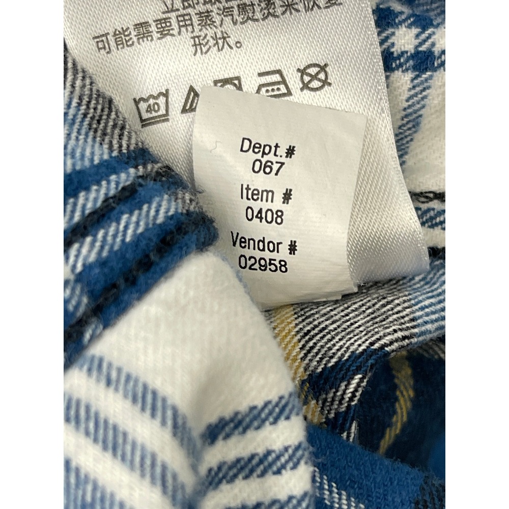 Eddie Bauer Field Flannel Shirt Mens M 100% Cotton Blue Plaid Button Down Soft - Picture 10 of 10
